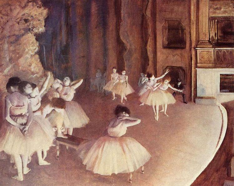 Edgar Degas Generalprobe des Balletts auf der Buhne oil painting picture